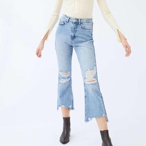 NWT BDG Wilco Destroyed High-Waisted Cropped Jeans